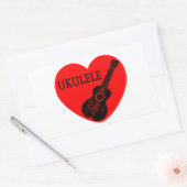 Ukulele Love Rechthoekige Sticker (Envelop)