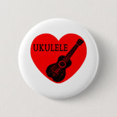 Ukulele Love Ronde Button 5,7 Cm (Voorkant)