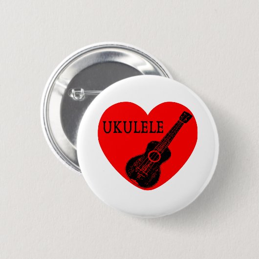 Ukulele Love Ronde Button 5,7 Cm (Voorkant /achterkant)