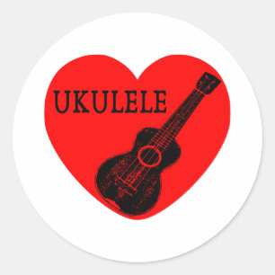 Ukulele Love Ronde Sticker