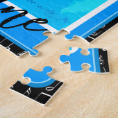 Ukulele Love Shades of Blue met Name Legpuzzel (Zijkant)
