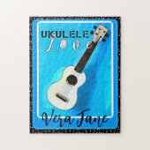 Ukulele Love Shades of Blue met Name Legpuzzel (Verticaal)