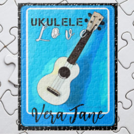 Ukulele Love Shades of Blue met Name Legpuzzel
