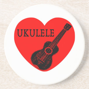 Ukulele Love Zandsteen Onderzetter