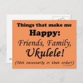 Ukulele maakt me gelukkig briefkaart (Voorkant / Achterkant)