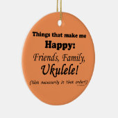 Ukulele maakt me gelukkig keramisch ornament (Rechts)