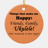 Ukulele maakt me gelukkig keramisch ornament (Voorkant)