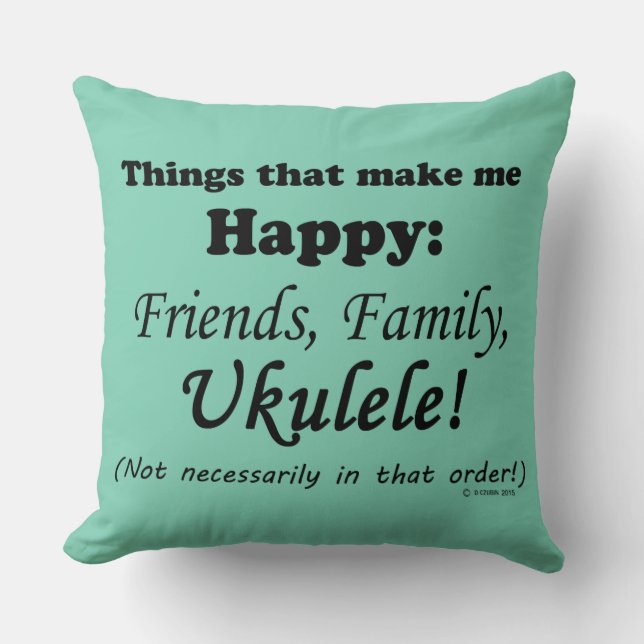 Ukulele maakt me gelukkig kussen (Voorkant)