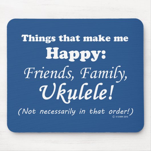 Ukulele maakt me gelukkig muismat (Voorkant)
