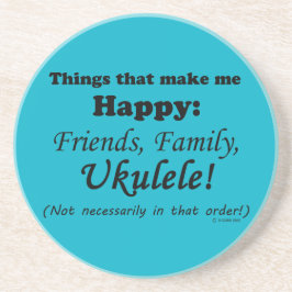 Ukulele maakt me gelukkig zandsteen onderzetter