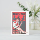 Ukulele Man Briefkaart (Staand voorkant)
