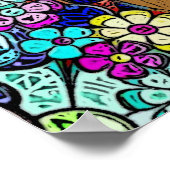 Ukulele met Groovy Hip Flowers en Heart Poster (Hoek)