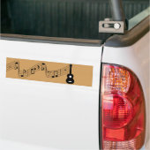 Ukulele met Muzieknoten Bumpersticker (Op Truck)