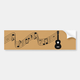 Ukulele met Muzieknoten Bumpersticker