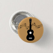 Ukulele met Muzieknoten Ronde Button 3,2 Cm (Voorkant /achterkant)