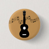 Ukulele met Muzieknoten Ronde Button 3,2 Cm (Voorkant)