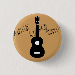 Ukulele met Muzieknoten Ronde Button 3,2 Cm