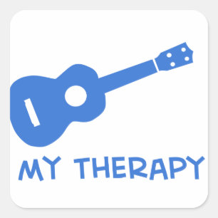 Ukulele mijn therapie vierkante sticker