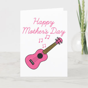 Ukulele Moederdag Uke Speler Muzikant Bedankkaart