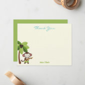 Ukulele Monkey Hartelijk dank Notitiekaartje (Voorkant / Achterkant in situ)