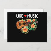 Ukulele Music Love Guitar Flowers Hawaii Briefkaart (Voorkant / Achterkant)