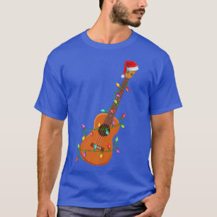 Ukulele Music Lover Xmas Santa Hat Ukulele Christm T-shirt