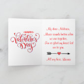 Ukulele Music Mod Flowers Happy Valentine's Day Kaart (Binnen)