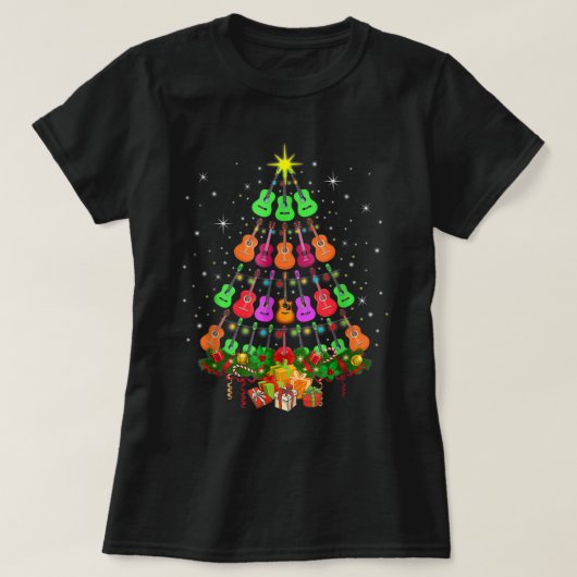 Ukulele Music Uke Mele Kalikimaka Christmas Tree S T-shirt (Design voorkant)
