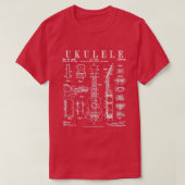 Ukulele Musical Instrument Uke  Patent Draw T-shirt (Design voorkant)