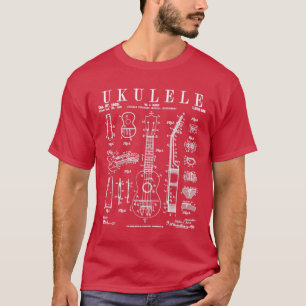 Ukulele Musical Instrument Uke  Patent Draw T-shirt