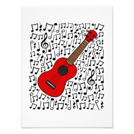 Ukulele Musical Notities Uke Speler Muzikant Foto Afdruk