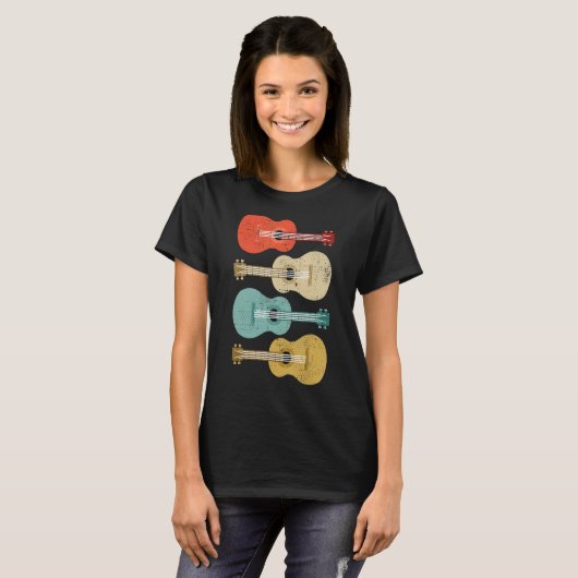 Ukulele Musician Uke Player Retro  Ukulele T-shirt (Voorkant volledig)
