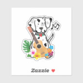 Ukulele muziek grappige hond sticker (Vel)