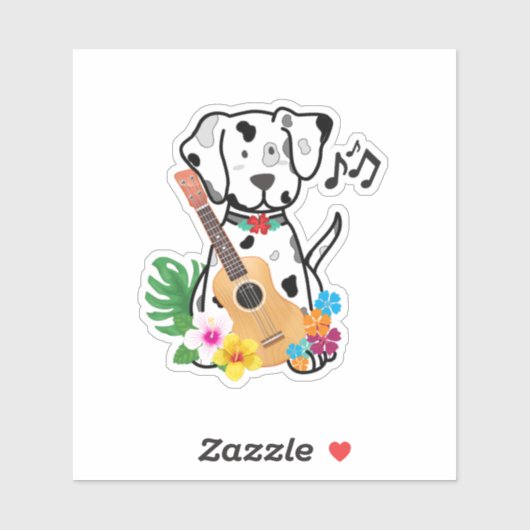 Ukulele muziek grappige hond sticker (Vel)