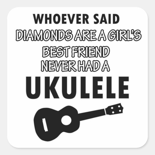 Ukulele muziekinstrument design vierkante sticker (Voorkant)