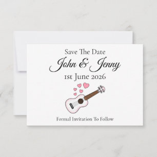 Ukulele Muzikant Trouwen Save The Date