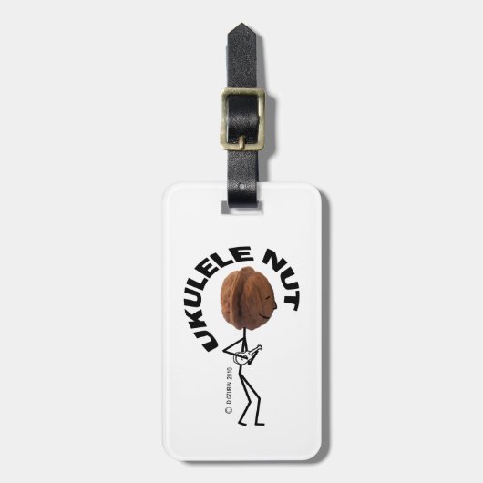 Ukulele Nut Bagagelabel (Voorkant verticaal)