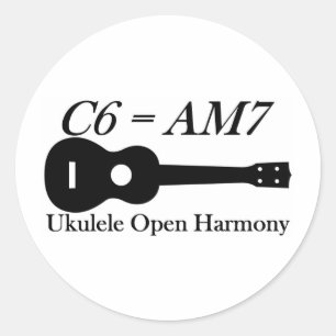 Ukulele Open Chords Ronde Sticker