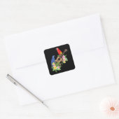 Ukulele Parrot Vierkante Sticker (Envelop)