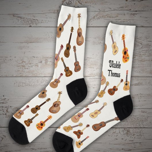 Ukulele patroon met naam sokken