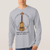 Ukulele Peace Sign World Needs Love T-shirt (Voorkant)