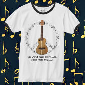 Ukulele Peace Sign World Needs Love T-shirt