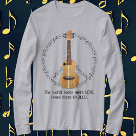 Ukulele Peace Sign World Needs Love T-shirt