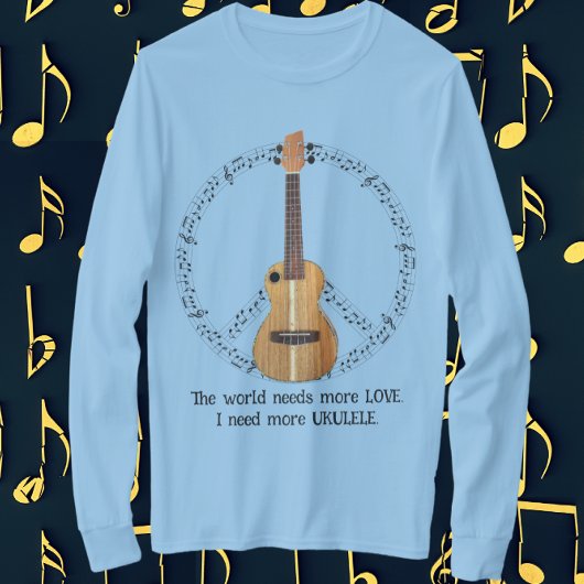 Ukulele Peace Sign World Needs Love T-shirt