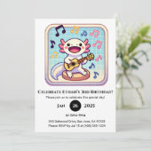 Ukulele Performer Axolotl Birthday Kaart (Staand voorkant)