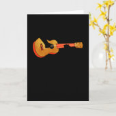 Ukulele player cat kaart (Gele Bloem)