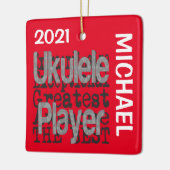 Ukulele Player Extraordinaire CUSTOM Keramisch Ornament (Links)