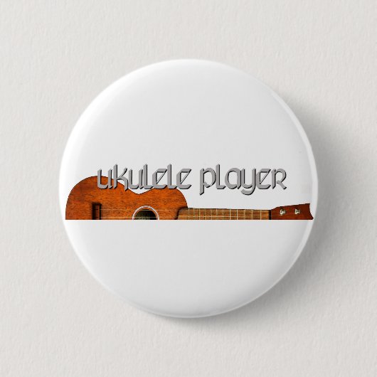 Ukulele Player Magazine Logo Ronde Button 5,7 Cm (Voorkant)