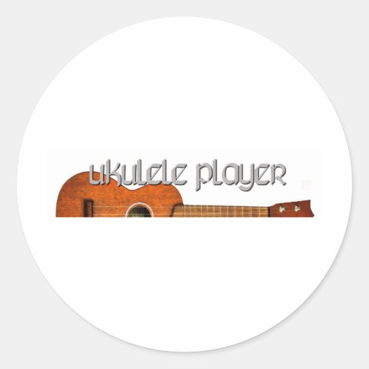 Ukulele Player Magazine Logo Ronde Sticker (Voorkant)