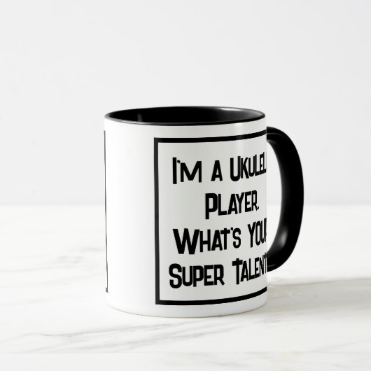 Ukulele Player Super Talent. Mok met twee toonkoff (Voorkant rechts)